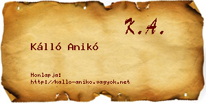 Kálló Anikó névjegykártya