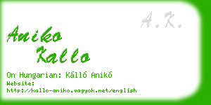 aniko kallo business card