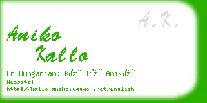 aniko kallo business card